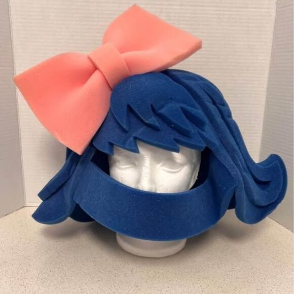 Foam Party Hats Wig with Large Bow - Picture 2 of 5
